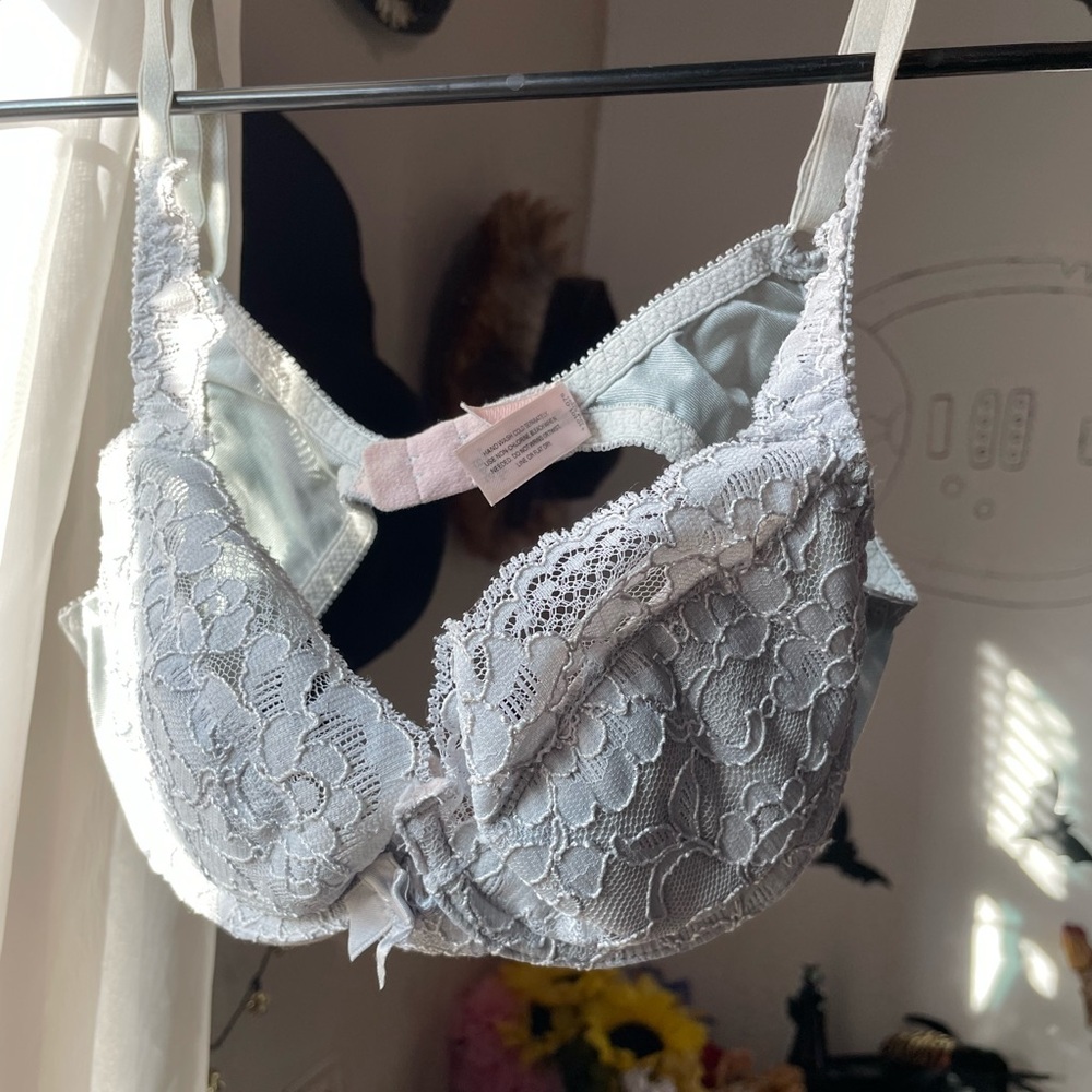 Vintage Victorias secret heather gray lace bra